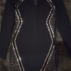 BeBe black bodycon studded dress